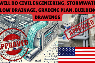 civil engineering, stormwater flow drainage, grading plan, building drawings