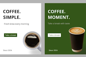 design modern instagram posts and flyers for cafés and coffee shops