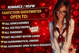 write nsfw fanfiction comic fantasy kinky smut erotica dark romance ghostwriter