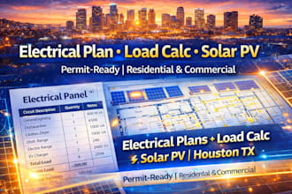 design electrical floor plans load calc and solar pv in houston texas
