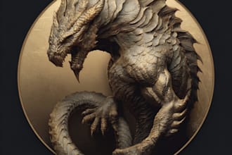 do mythical beasts, monsters, fantasy logo or illustrations