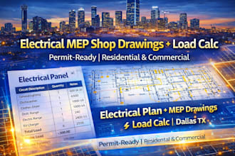 create electrical mep shop drawings load calc for dallas texas