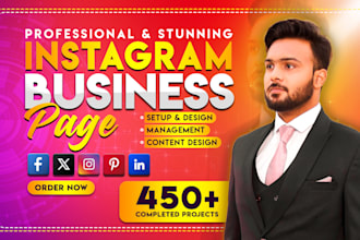 create setup and design a professional instagram business page