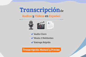 be your professional audio and video transcriber in spanish