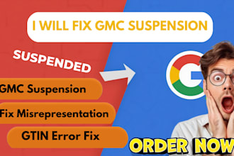 setup gmc fix google merchant center suspension misrepresentation issues
