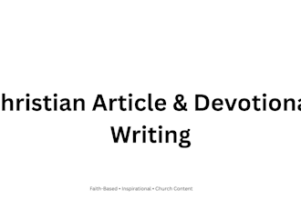 write christian articles, devotionals, and inspirational content