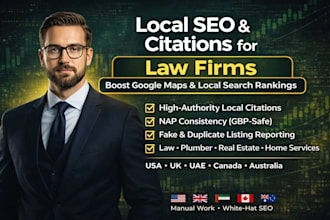 create lawyers law firms local seo citations for usa uk usa au local directories