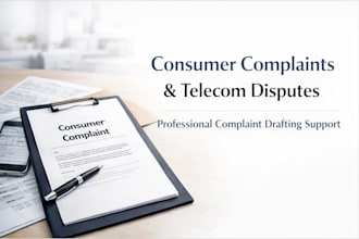prepare consumer utility complaint, online brand reputation, telecom dispute