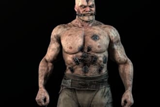 fantasy 3d monster character, survival horror, ue5 rig, retopology, pbr texture