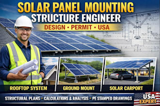 solar panel mounting structure engineer design permit USA