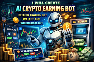 create ai crypto earning bot, bitcoin trading bot, wallet app, withdrawal bot