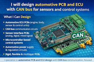 design automotive pcb and ecu with can bus for sensors and control systems