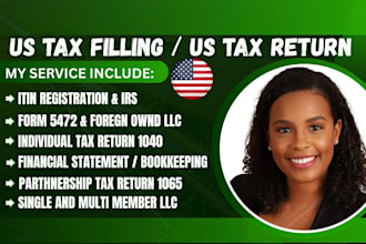 do us tax return, us tax filling, llc tax, us tax, 5472, 1120, 1040, cpa