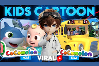 create 3d ai kids rhymes and nursery rhymes in cocomelon style