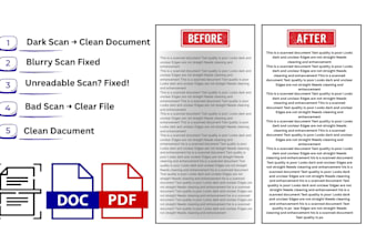 fix blurry, dark, or tilted scanned documents into clear PDF