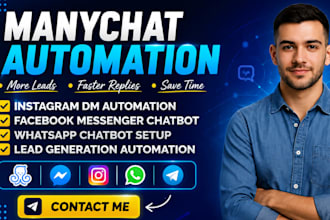 do instagram, facebook messenger, whatsapp, and telegram chatbot with manychat
