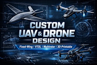 design manufacture custom fixed wing, vtol, quadcopter 3d printable uav drones
