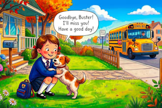 design your children story book, children story book illustration kids book