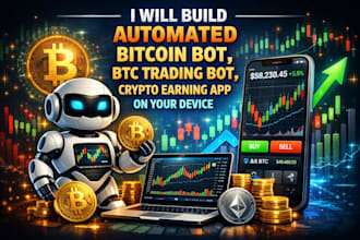 build automated bitcoin bot, btc trading bot, crypto earning app on your device