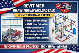 revit mep shop drawings hvac load calc mep coordination permit plumbing pe stamp