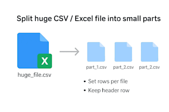 split huge CSV or excel file