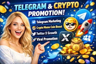 do telegram promotion, telegram marketing, crypto memecoin promotion, twitter x