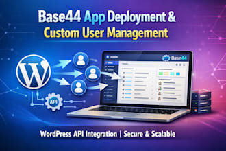 deploy base44 app user management wordpress API integration base44 expert replit