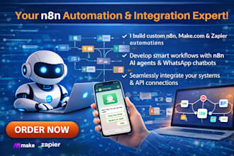 build smart n8n ai agents, n8n whatsapp chatbots, n8n workflow,  n8n automation