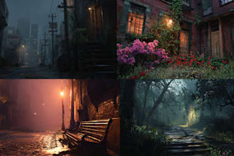 design detailed fantasy landscapes and environments