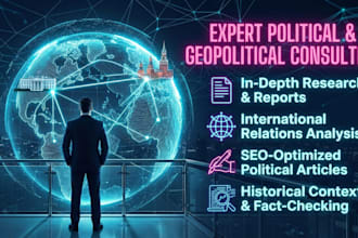 write expert articles on politics, geopolitics and ir