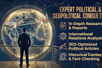 write articles, news, scripts on politics and international affairs
