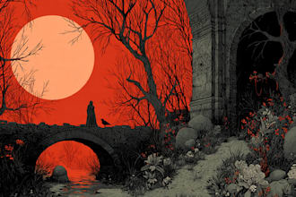 do an brutal, dark, horror, metal art illustration