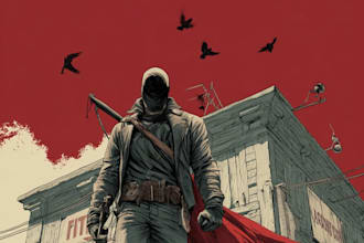 create sequential comic book illustration, book art, covers
