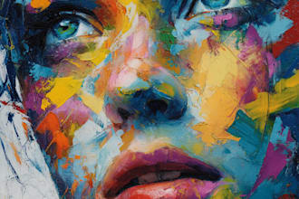 paint expressive colorful abstract portraits