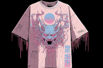 create a custom graphic streetwear t shirt design
