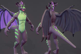 retexture 3d vrchat avatar,vtuber model,arkit blendshapes for vseeface,furry vrm