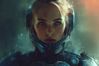 design stunning sci fi portrait art
