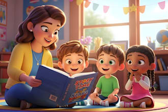 illustrate child book illustration, children picture book, book illustration