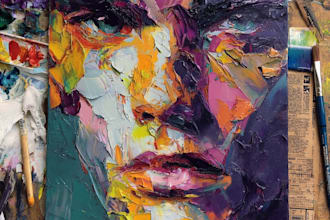 make abstract painting art or color abstract portrait