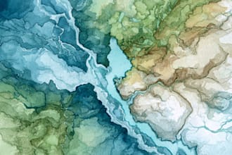 create a custom wedding map watercolor style