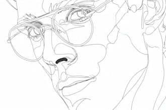 draw one line art ,vector line art illustration beautifully