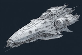 draw high quality spaceship concept