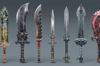 design unique weapons illustrations