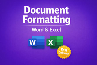 format and design professional documents in word or excel