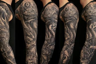 create a tattoo design of tattoo sleeve