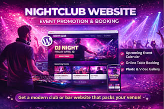 create a professional club and bar website with event promotion