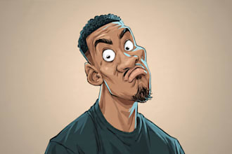 draw artistic cartoon caricatures