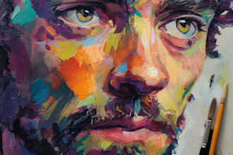 make abstract painting art or color abstract portrait