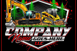 make construction industrial heavy machinery logo design