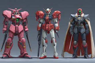 design a gundam, transformer, robot, armor, mecha